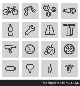 Vector flat bicycle icons set. Vector flat bicycle icons set on white background