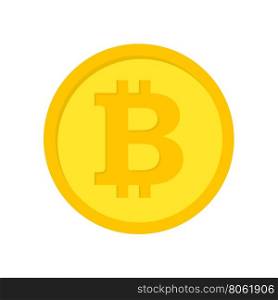 Vector flat bitcoins icon. Vector flat bitcoins icon on white background.