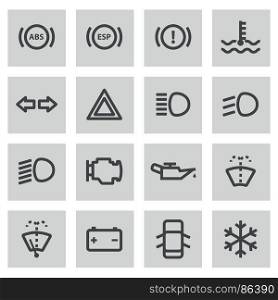 Vector flat car dashboard icons set. Vector flat car dashboard icons set on white background