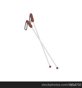 Vector flat cartoon ski poles isolated on empty background-healthy lifestyle,outdoor sports activities concept,web site banner ad design. Flat cartoon ski poles,healthy lifestyle,sports activities vector illustration concept