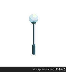 Vector flat cartoon street light lamp isolated on empty background-electric devices for artificial source of city lighting concept,web site banner ad design. Flat cartoon street light,electric devices for artificial source of city lighting, vector illustration concept
