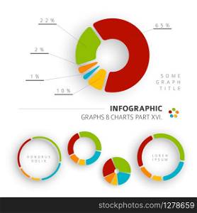Vector flat design infographic elements - pie charts - 16. part of my infographic bundle