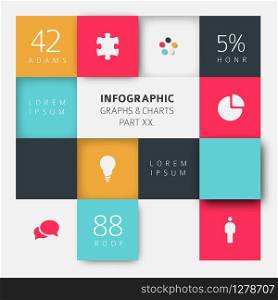 Vector flat design infographic mosaic - 20. part of my infographic bundle