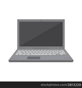 vector flat design laptop. vector flat solid colors grey laptop icon