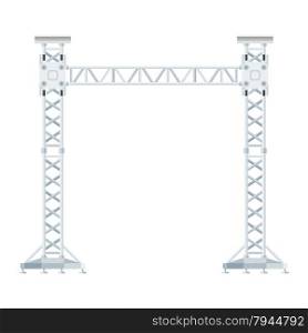 vector flat design stage sound lighting aluminum truss tower lift construction illustration&#xA;