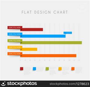 Vector flat design statistics column horizontal graphs