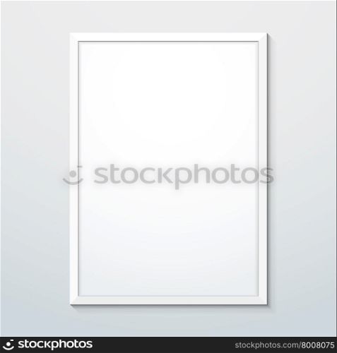 vector flat design vertical white empty frame mock up shadow isolated background&#xA;