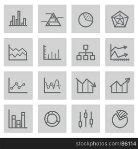 Vector flat diagram icons set. Vector flat diagram icons set on white background