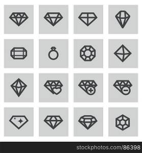 Vector flat diamond icons set. Vector flat diamond icons set on white background