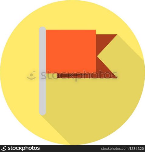 Vector flat flag icon, isolated on a yellow background.