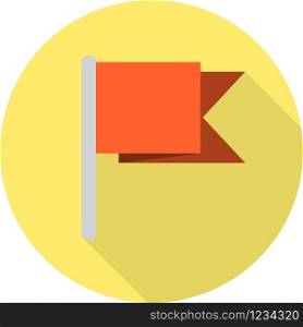 Vector flat flag icon, isolated on a yellow background.