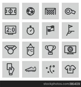 Vector flat football icons set. Vector flat football icons set on white background