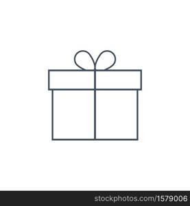 vector flat gift icon with blue thread on a white background