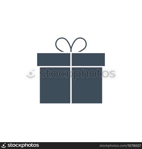 vector flat gift icon with white thread on a white background