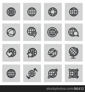 Vector flat globe icons set. Vector flat globe icons set on white background