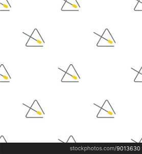 Vector flat hand drawn seamless geometric pattern with triangle bells. Musical toys for children