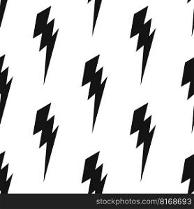 Vector flat hand drawn seamless pattern with lightning. Flat vector hippy boho illustration. Hand drawn retro groovy elements