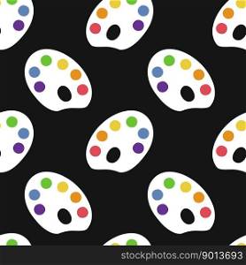 Vector flat hand drawn seamless pattern with rainbow palette with paint. Perfect for backgrounds, wrapping and digital paper