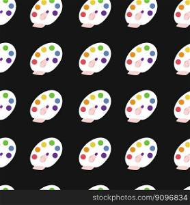 Vector flat hand drawn seamless pattern with rainbow palette with paint. Perfect for backgrounds, wrapping and digital paper