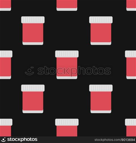 Vector flat hand drawn seamless pattern with tube or jar of acrylic, watercolor, oil or gouache paint. Perfect for backgrounds, wrapping and digital paper