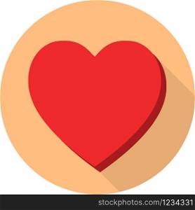 Vector flat Heart icon isolated on cream background.