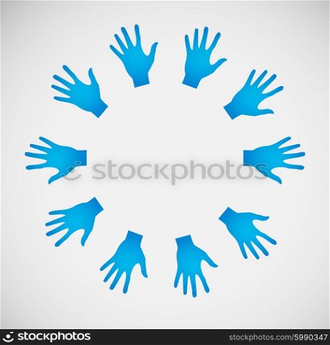 Vector flat icon hands. color abstraction eps.. Vector flat icon hands. color abstraction eps
