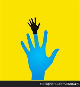 Vector flat icon hands. color abstraction eps.. Vector flat icon hands. color abstraction eps