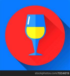 vector flat icon of a glass of white wine. vector flat icon