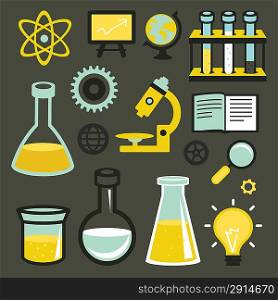 Vector flat icons - science and education