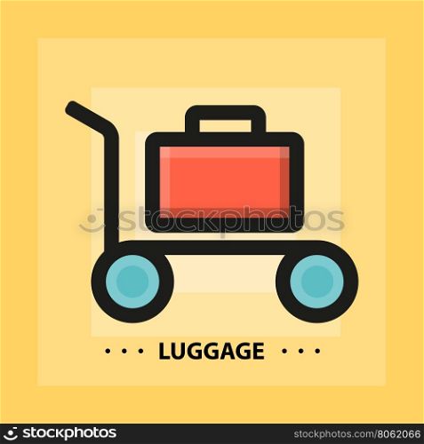 Vector flat luggage icon. Vector flat luggage icon. Line flat sign