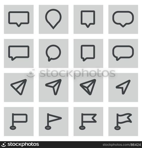 Vector flat map pointer icons set. Vector flat map pointer icons set on white background