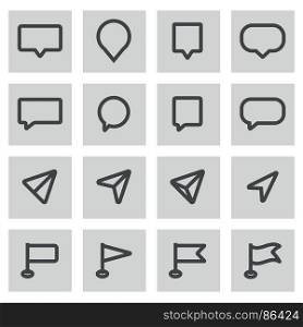 Vector flat map pointer icons set. Vector flat map pointer icons set on white background