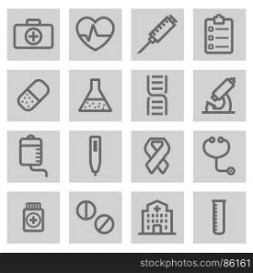 Vector flat medical icons set. Vector flat medical icons set on white background