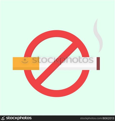 Vector flat no smoking icon. Flat no smoking icon. Vector isolated illustration