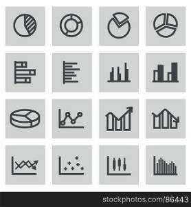 Vector flat pie chart icons set. Vector flat pie chart icons set on white background