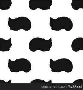 Vector flat silhouette hand drawn seamless pattern 