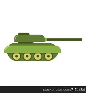 Vector flat style green tank icon illustration. Military theme.