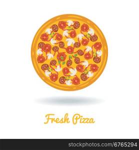 Vector flat style icon of pizza. Vector flat style icon of pizza.