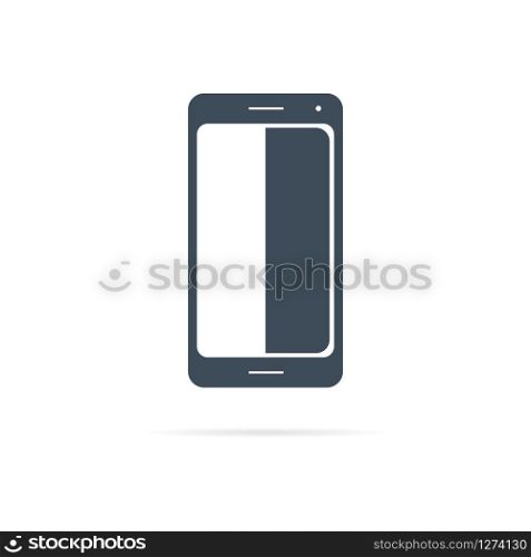 Vector flat style smartphone icon with shadow