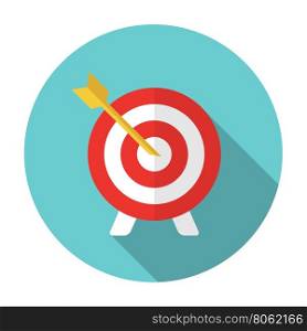Vector flat target and arrow icon. Vector flat target and arrow icon on white background