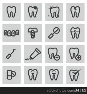 Vector flat teeth icons set. Vector flat teeth icons set on white background