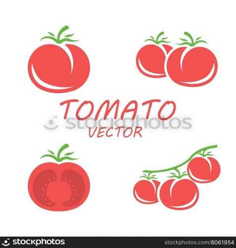 Vector flat tomato icons set. Vector flat tomato icons set on white backgrounds