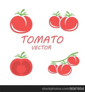 Vector flat tomato icons set. Vector flat tomato icons set on white backgrounds