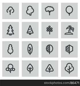 Vector flat tree icons set. Vector flat tree icons set on white background