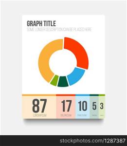 Vector flat user interface (UI) infographic template with pie chart graph. Vector flat user interface (UI) of pie chart