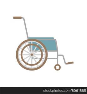 Vector flat wheelchair icon. Vector flat wheelchair icon on white background