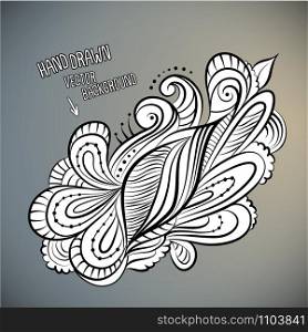 Vector floral abstract hand drawn sketch design. Vector floral abstract hand drawn design