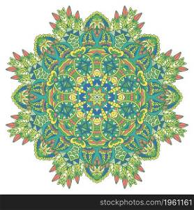 Vector floral art mandala. Vector tropical jungle print. Spring and summer decorative element. Mandala vector seamless pattern mandala art. Flower medallion print.