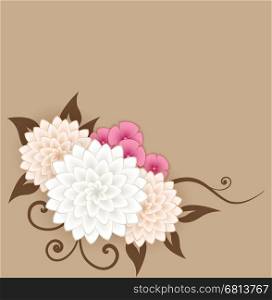 Vector Floral background, greeting cards with flowers