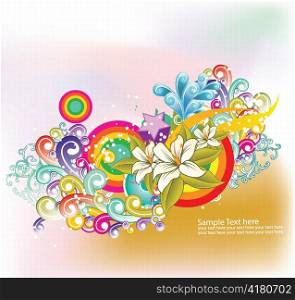 vector floral background with circles